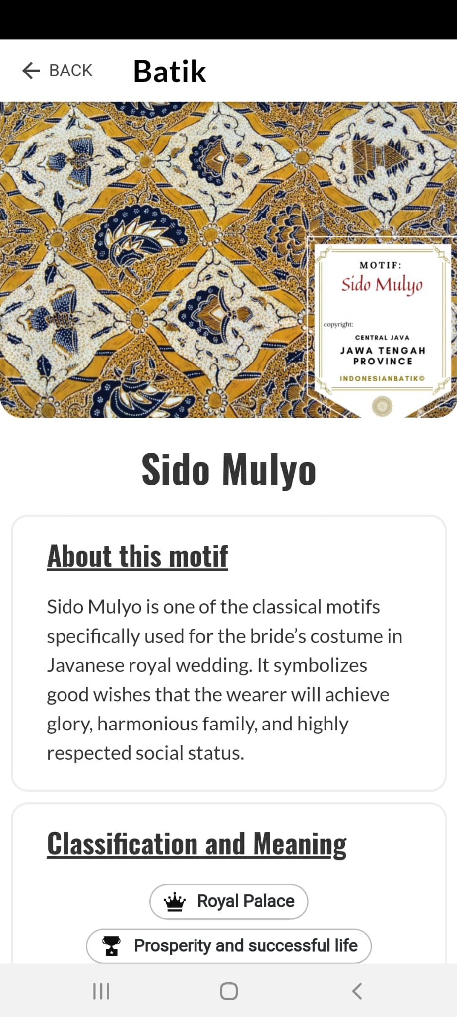 Aplikasi Seluler iWareBatik: Kamera Pengenal Motif Batik Berbasis AI